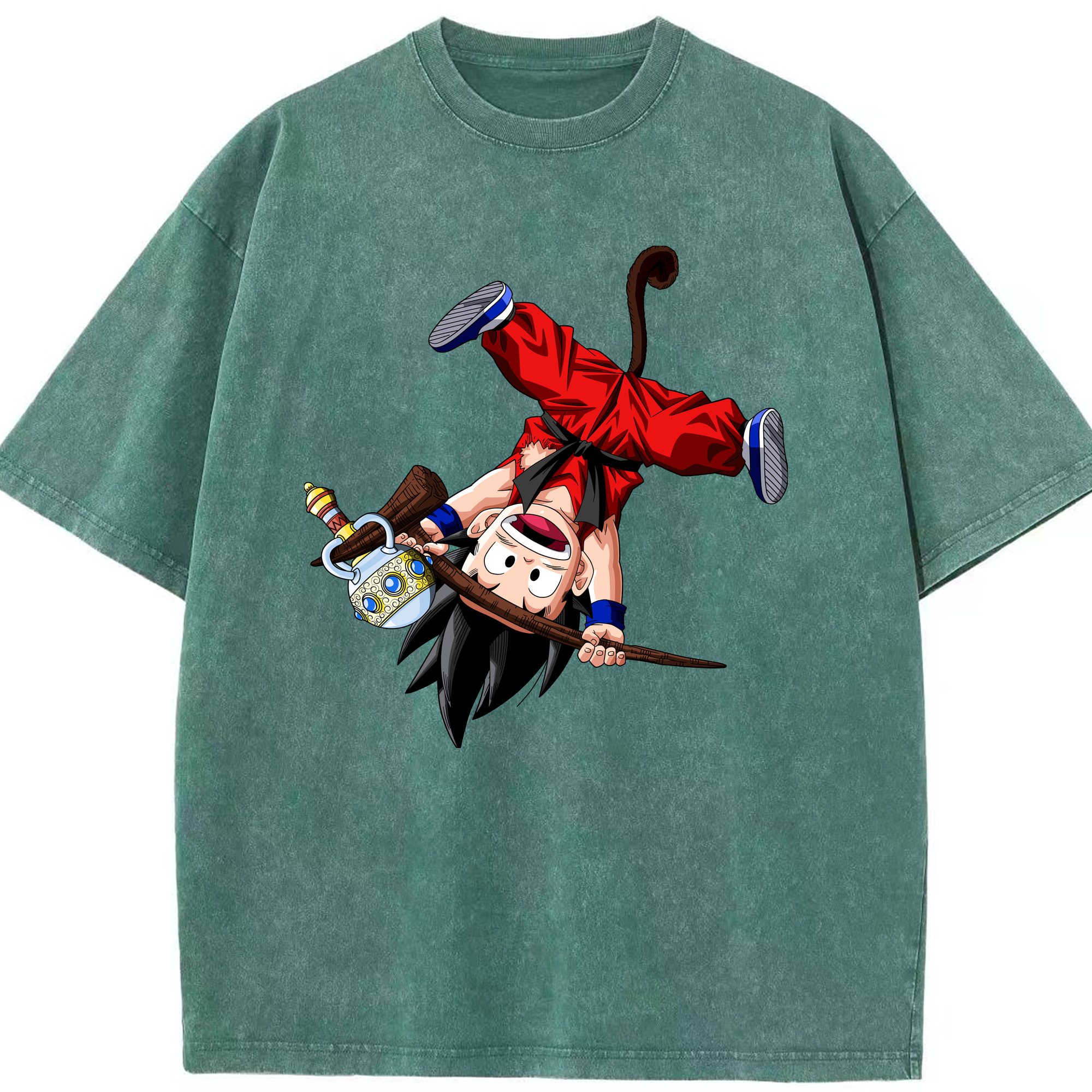 （画像用） ドラゴンボール 孫悟空（そん ごくう）Son Goku カカロット DRAGON BALL Kakarotto 綿100% ヴィンテージ風 半袖Tシャツ（フロントプリント）